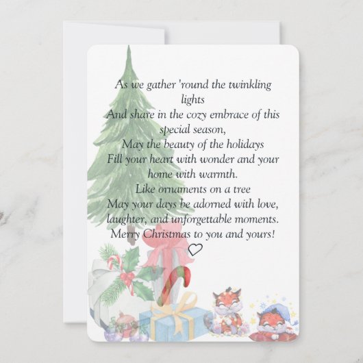 Waterverf Vakantie Kerst Kaart (Achterkant)