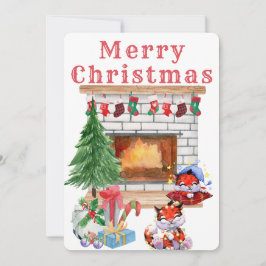 Waterverf Vakantie Kerst Kaart