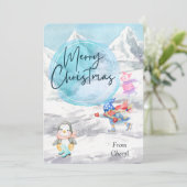 Waterverf Vakantie Kerst Kaart (Staand voorkant)