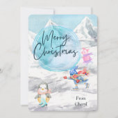 Waterverf Vakantie Kerst Kaart (Voorkant)