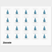 WATERVERF VAKANTIE KERSTBOOM VIERKANTE STICKER (Vel)