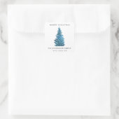 WATERVERF VAKANTIE KERSTBOOM VIERKANTE STICKER (Tas)