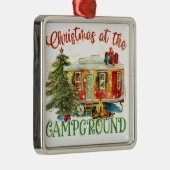 WATERVERF VAKANTIE KERSTMIS OP DE CAMPING METALEN ORNAMENT (Rechts)