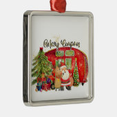 WATERVERF VAKANTIE KERSTMIS OP DE CAMPING METALEN ORNAMENT (Rechts)
