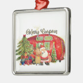 WATERVERF VAKANTIE KERSTMIS OP DE CAMPING METALEN ORNAMENT (Links)