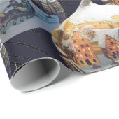 Waterverf Vakantie Kerstmis Scène Ornamenten | Cadeaupapier (Rol Hoek)