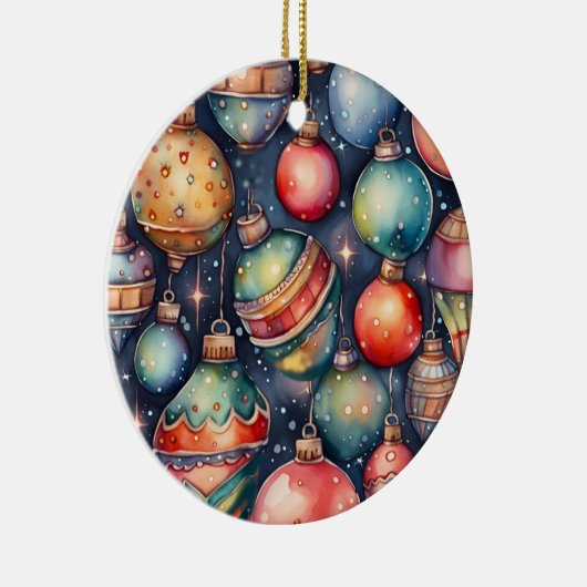 Waterverf Vakantie Kunst Kerst Decoratie (Rechts)