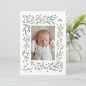 waterverf vakantie loof baby wenskaart feestdagenkaart (Staand voorkant)