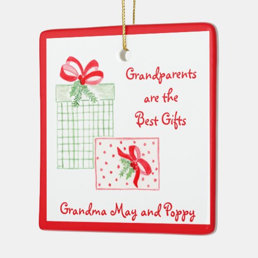 Waterverf Vakantie PersonALISEREN Grootouders Best Keramisch Ornament (Links)