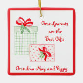 Waterverf Vakantie PersonALISEREN Grootouders Best Keramisch Ornament (Voorkant)