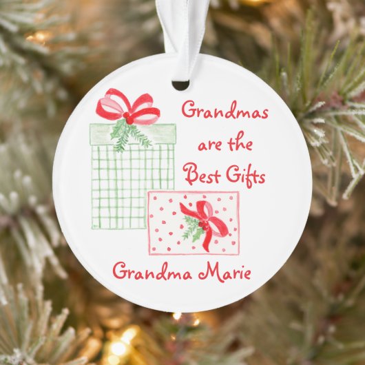 Waterverf Vakantie PERSONALISEREN Oma Ornament (Boom)