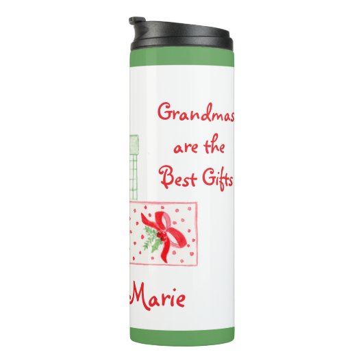 Waterverf Vakantie PERSONALISEREN Oma Thermosbeker (Geroteerd rechts)