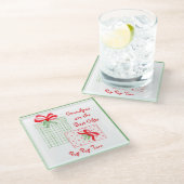 Waterverf Vakantie PERSONALISEREN Opa Glazen Onderzetter (Schuin)