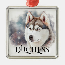  WATERVERF VAKANTIE SIBERISCHE HUSKY DOG METALEN ORNAMENT