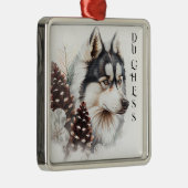  WATERVERF VAKANTIE SIBERISCHE HUSKY DOG METALEN ORNAMENT (Rechts)