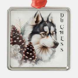  WATERVERF VAKANTIE SIBERISCHE HUSKY DOG METALEN ORNAMENT