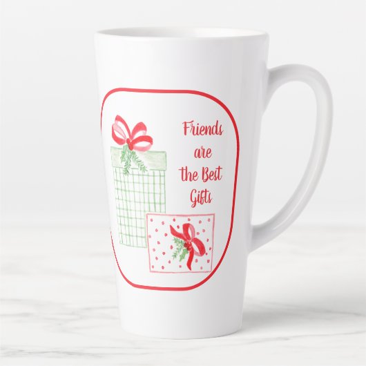 Waterverf Vakantie Vrienden zijn de beste geschenk Latte Mok (Rechts)