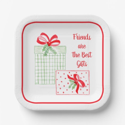 Waterverf Vakantie Vrienden zijn de beste geschenk Papieren Bordje (Voorkant)