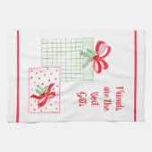 Waterverf Vakantie Vrienden zijn de beste geschenk Theedoek (Horizontaal)