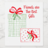 Waterverf Vakantie Vrienden zijn de beste geschenk Wijn Etiket (Enkel label)