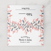 Waterverf Vakantie Winterbessen Trouwtafel Plaatskaartje (Buitenkant ongevouwen)