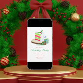 Waterverf Vakantie Wintertaart met Holly Kaart