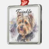 WATERVERF VAKANTIE YORKSHIRE TERRIER DOG METALEN ORNAMENT (Links)