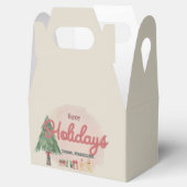 Waterverf vakantieboom retro stijl Favor Box Bedankdoosjes (Geopend)