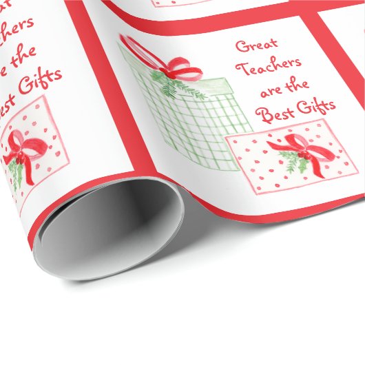 Waterverf vakantieleraren Beste geschenken Cadeaupapier (Rol Hoek)