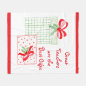 Waterverf vakantieleraren Beste geschenken Fleece Deken (Voorkant (Horizontaal))