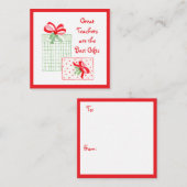 Waterverf vakantieleraren Beste geschenken Informatiekaartje (Voorkant / Achterkant)