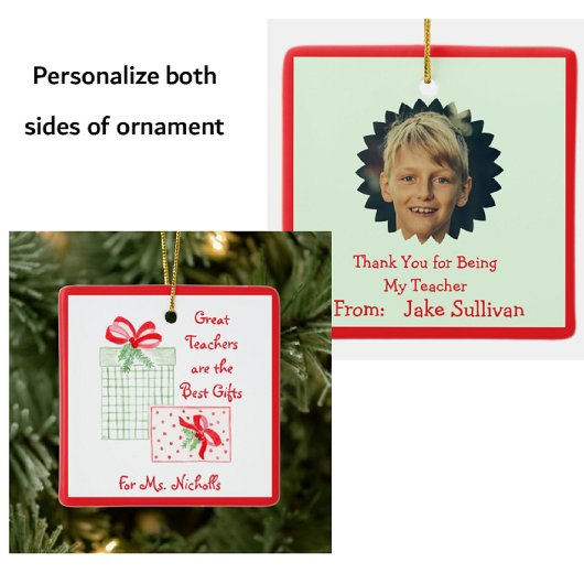 Waterverf vakantieleraren Beste geschenken Keramisch Ornament