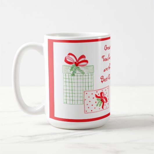 Waterverf vakantieleraren Beste geschenken Koffiemok (Links)