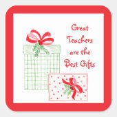 Waterverf vakantieleraren Beste geschenken Vierkante Sticker (Voorkant)