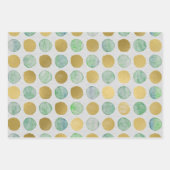 Waterverf vakantiepatroon van papierbladen inpakpapier vel (Voorkant 3)