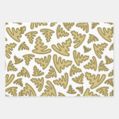 Waterverf vakantiepatroon van papierbladen inpakpapier vel (Voorkant 2)