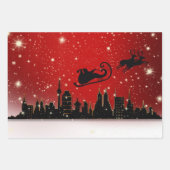 Waterverf vakantiepatroon van papierbladen inpakpapier vel (Voorkant 3)