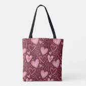 Waterverf Valentijn: bordeaux roze Tote Bag (Achterkant)