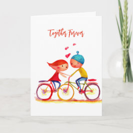 Waterverf Valentijn - Fietsenhartslag Feestdagen Kaart