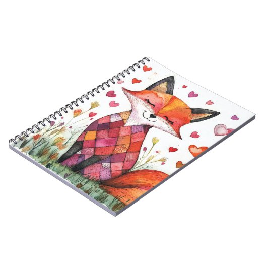 Waterverf Valentijn Fox Kaart Notitieboek (Linkerzijde)
