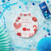 Waterverf Valentijn hart Eerste Verjaardagsfeest Papieren Bordje (Feest)