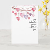 Waterverf Valentijn Hearts Kaart (Gele Bloem)