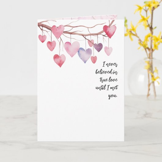 Waterverf Valentijn Hearts Kaart (Gele Bloem)