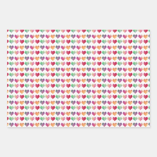 Waterverf Valentijn het ompakken van papier van  Inpakpapier Vel (Voorkant 3)