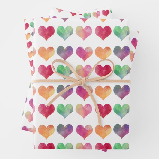 Waterverf Valentijn het ompakken van papier van  Inpakpapier Vel (In situ)