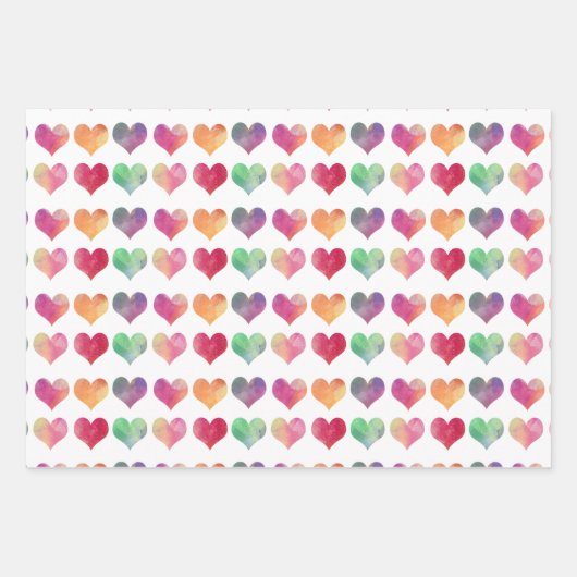 Waterverf Valentijn het ompakken van papier van  Inpakpapier Vel (Voorkant)