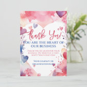 Waterverf Valentijn Klantwaardering Bedankkaart (Staand voorkant)