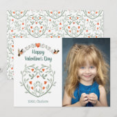 Waterverf Valentijn met uw foto Feestdagenkaart (Voorkant / Achterkant)