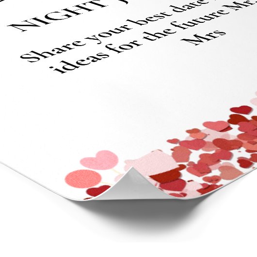 Waterverf valentijn Vrijgezellenfeest trouwteken Poster (Hoek)