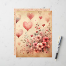  Waterverf Valentijns  Scrapbook Papier